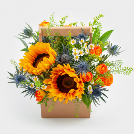 Букет в кашпо Солнечное утро