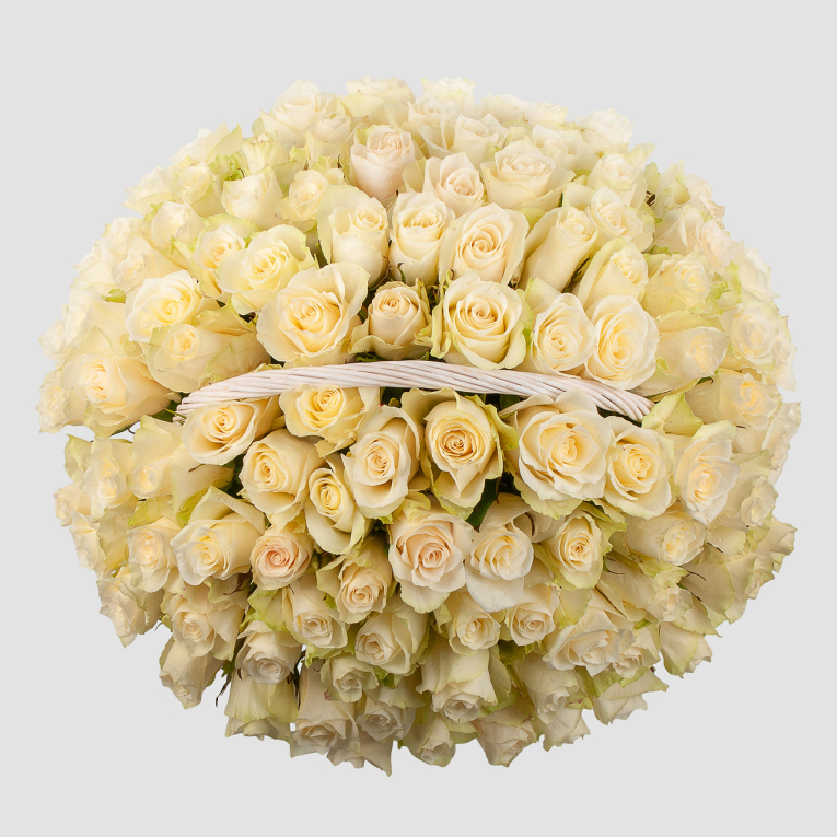 Букет в корзине Облако из роз (101 роза)