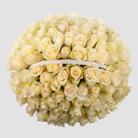 Букет в корзине Облако из роз (101 роза)