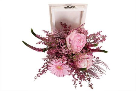 Композиция Розовая фея в кашпо