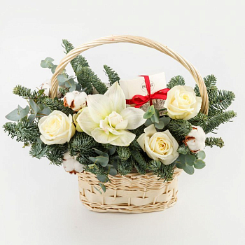Букет в корзине Рождественское счастье