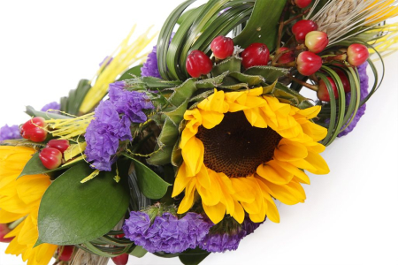 Свадебная диадема с подсолнухами Селена