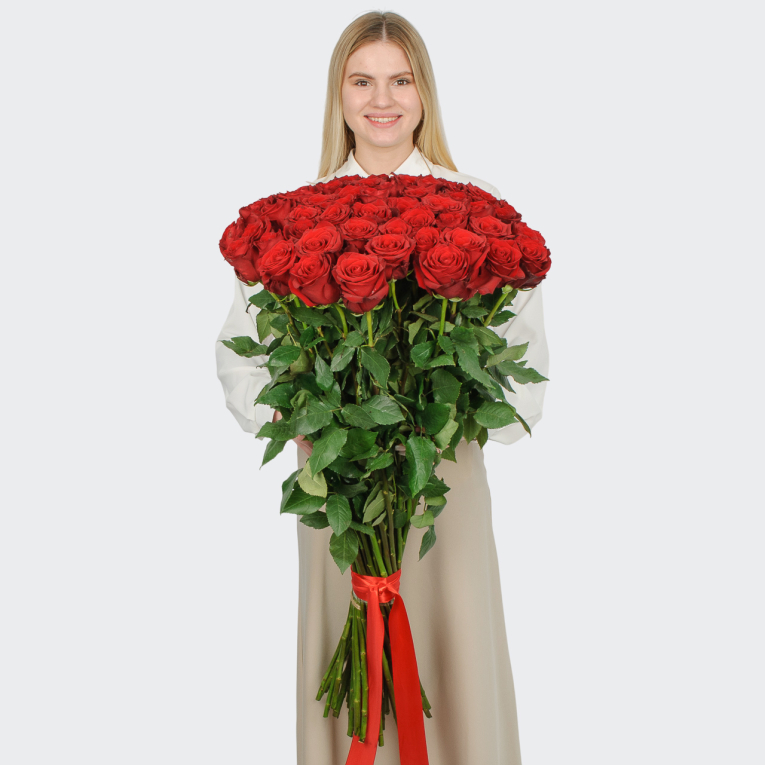 Букет 51 роза Высокие чувства