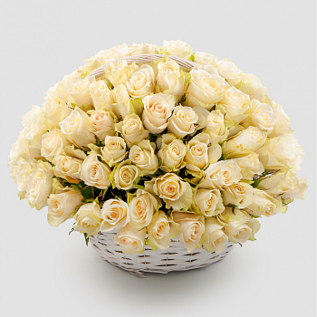 Букет в корзине Облако из роз (101 роза)