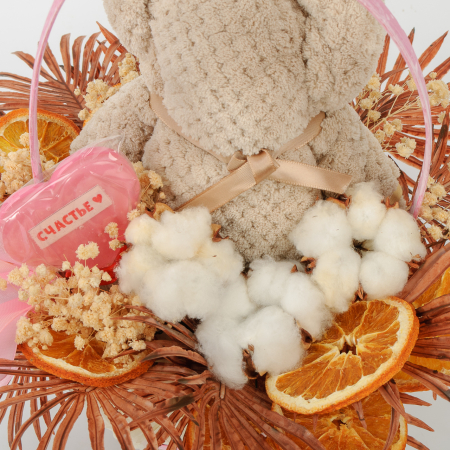 Композиция в корзине Цитрусовые объятия