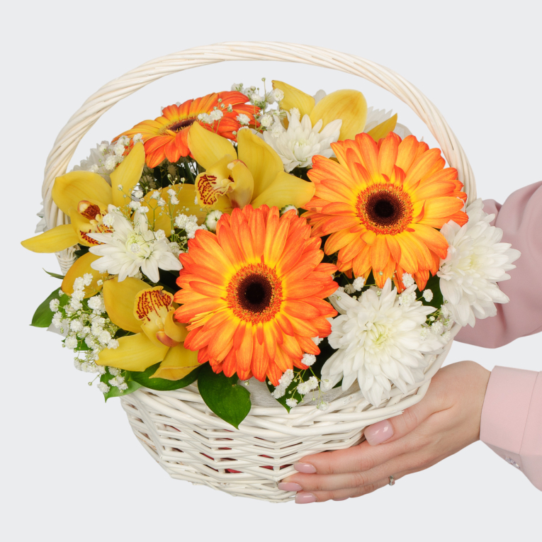 Букет в корзине Тропический коктейль