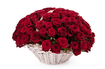 Букет 101 роза в корзине