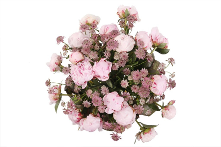 Букет с пионами Клубника со сливками