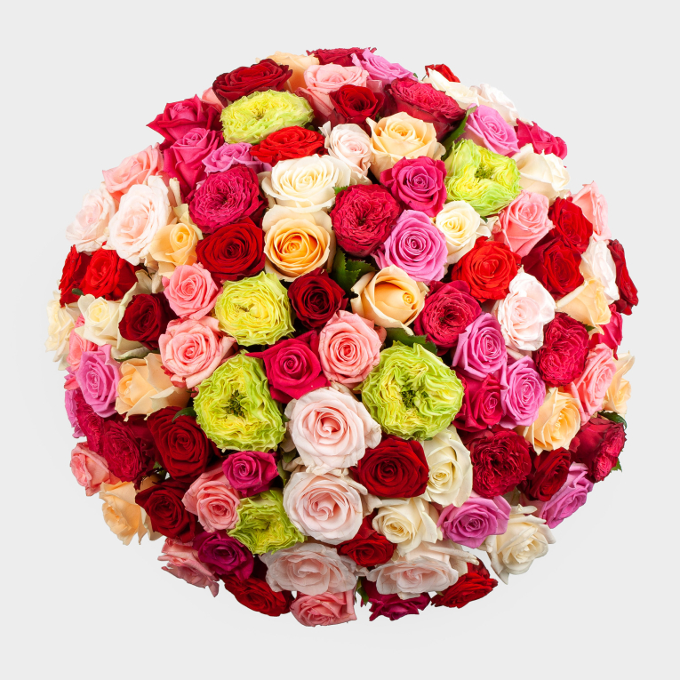 Букет из 101 розы Английский сад