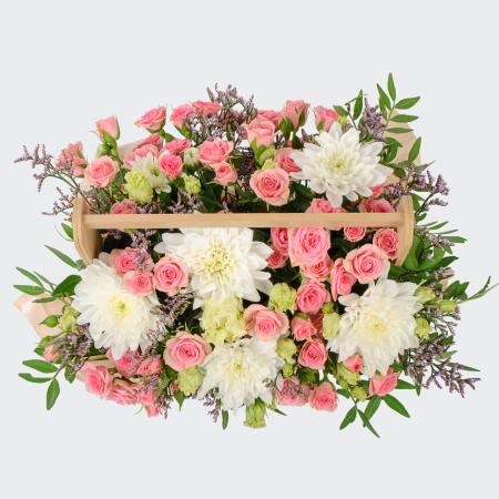 Букет в ящике Клубничное лето