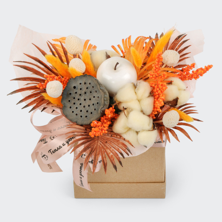 Цветы в коробке Рыжая осень