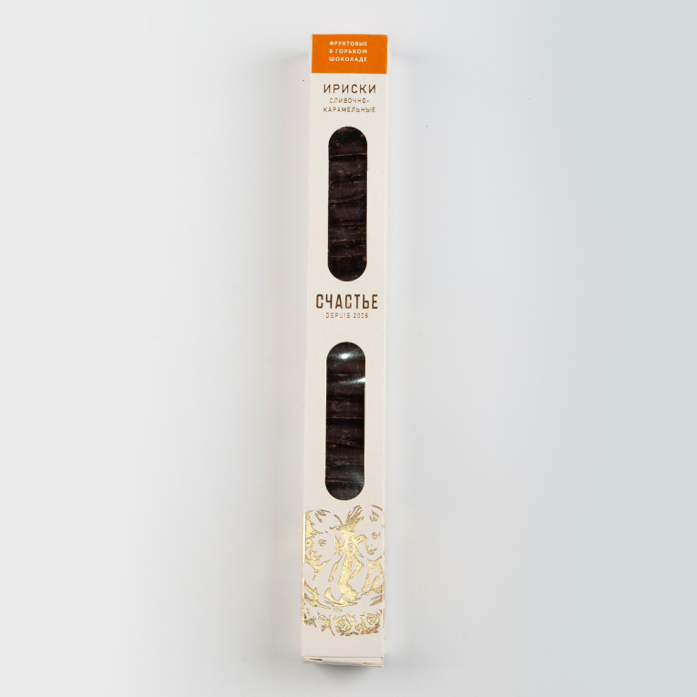 Фруктовые ириски в горьком шоколаде «Счастье» (100 г)