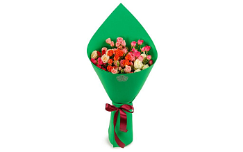 Букет 9 кустовых роз в фоамиране