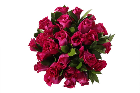 Букет 25 роз Мами Блю в шляпной коробке