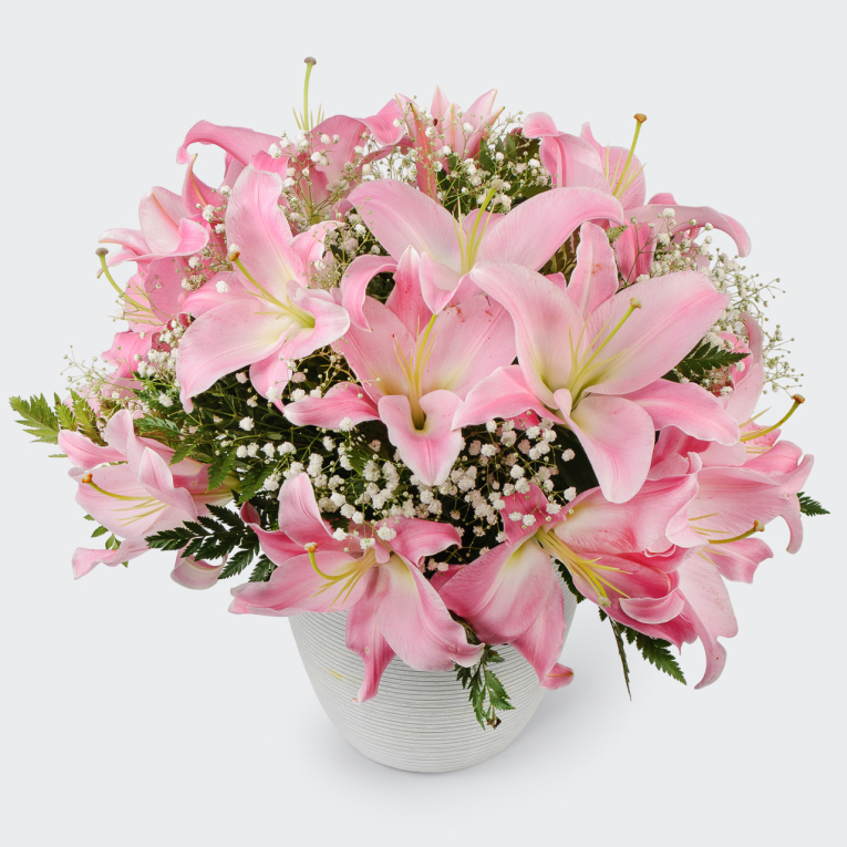 Букет с лилиями Десерт-мороженое