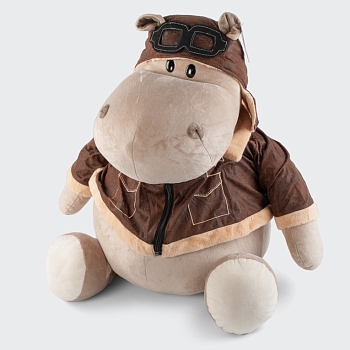 Мягкая игрушка «Бегемот Авиатор» (50 см)