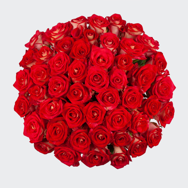 Букет 51 роза Ягодный поцелуй