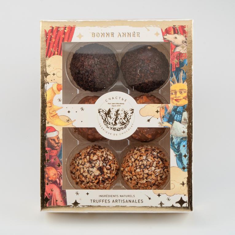 Набор шоколадных гранд трюфелей «Счастье» №2 (6 шт.) 