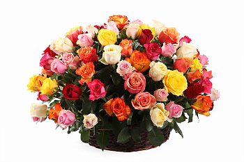 Букет Фламандская легенда (101 роза) в корзине