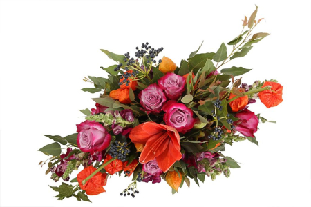 Букет Сердце осени в кашпо