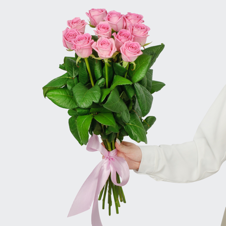 Букет 11 роз Розовая звезда