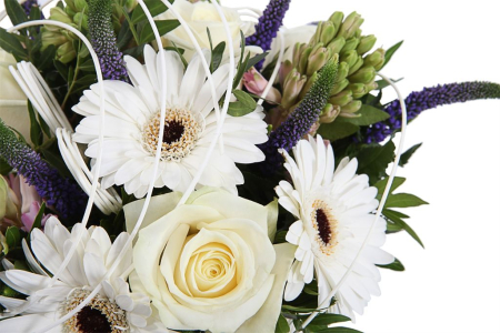 Букет Белые звезды в шляпной коробке