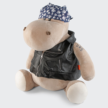 Мягкая игрушка «Бегемот Байкер» (50 см)