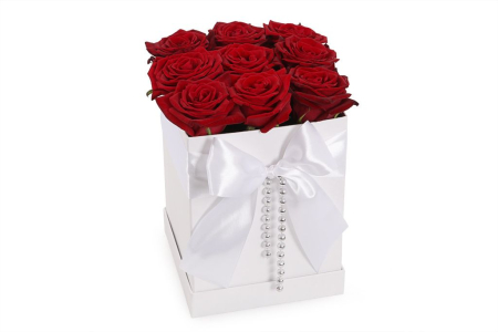 Букет Сердце облаков в шляпной коробке