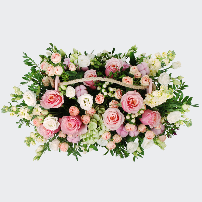 Букет в кашпо Воздушный поцелуй