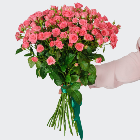 Букет 21 кустовая роза Лидия (50 см)