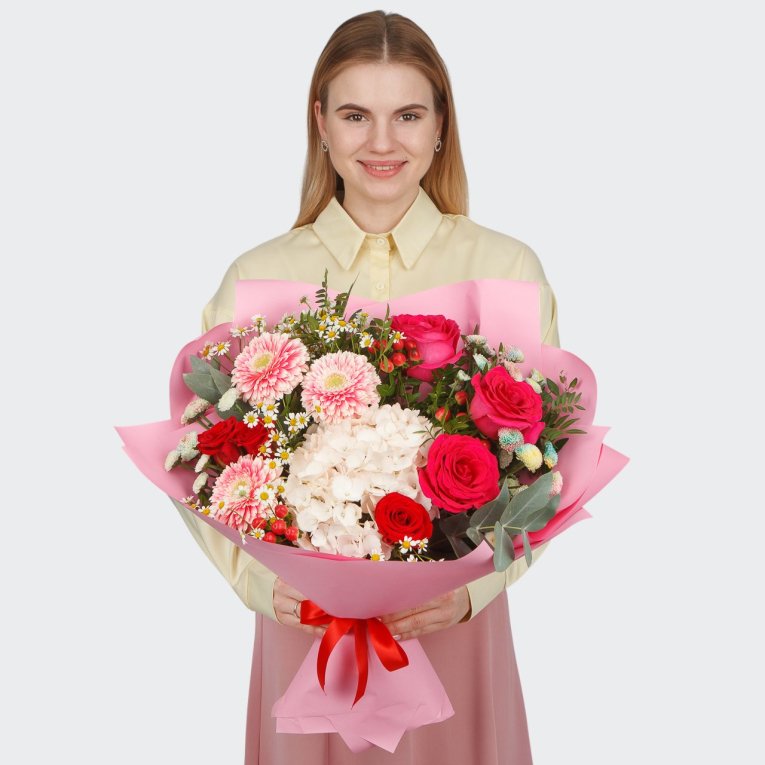 Букет с герберами и розами Сладкая конфессия