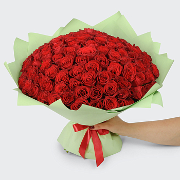 Букет из 101 розы Красный цвет страсти
