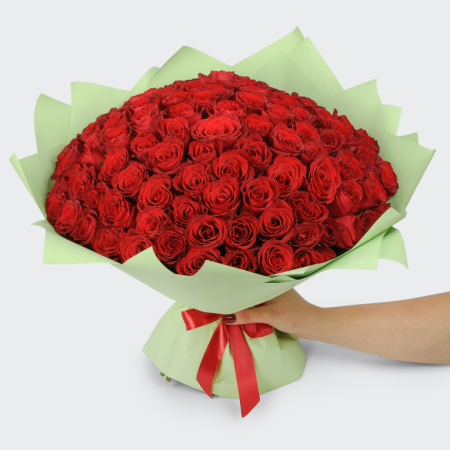 Букет из 101 розы Красный цвет страсти