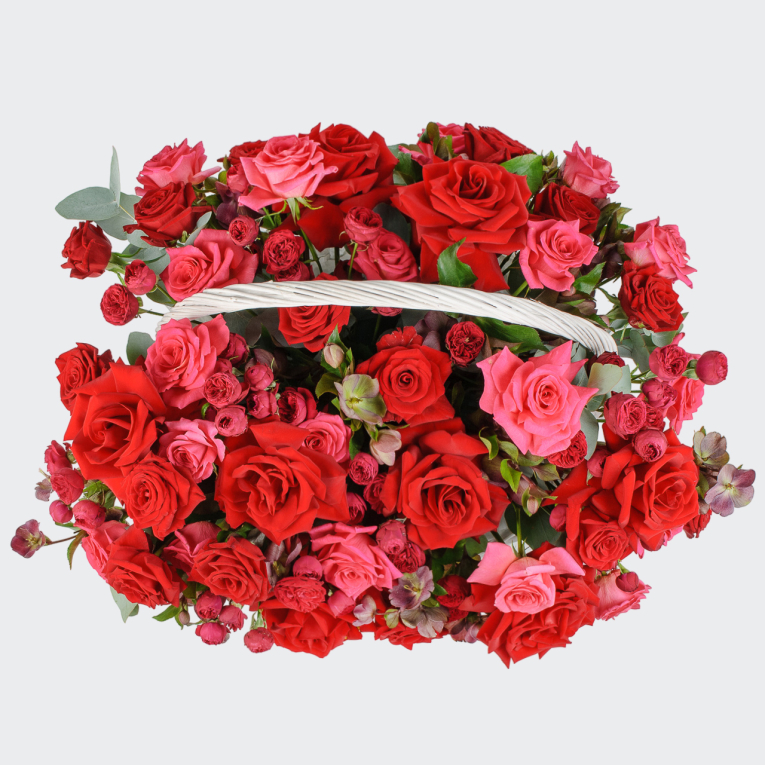 Букет в корзине Алый символ