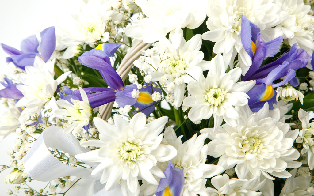 Цветы в корзине Небо в облаках