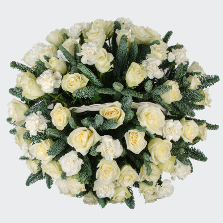 Букет в корзине Снежный вальс