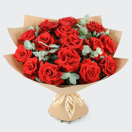 Букет из 15 красных роз Пламя страсти