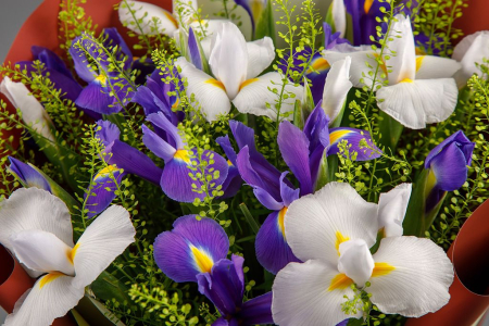 Букет с ирисами Весенние ноты