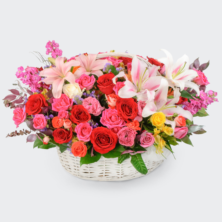 Букет в корзине Любовный порыв