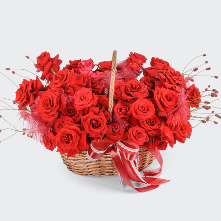 Композиция в корзине Огненный вихрь