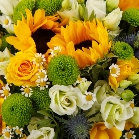 Букет в коробке Солнечная корона