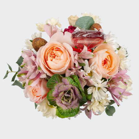 Композиция в кашпо Цветочный уют