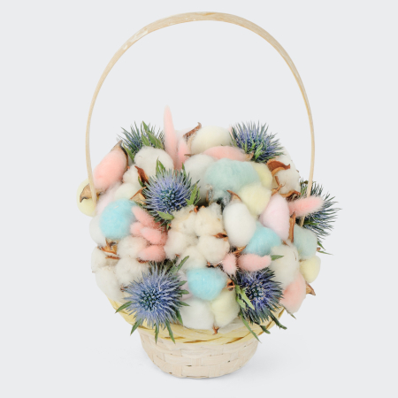Букет в корзине Добрый ежик