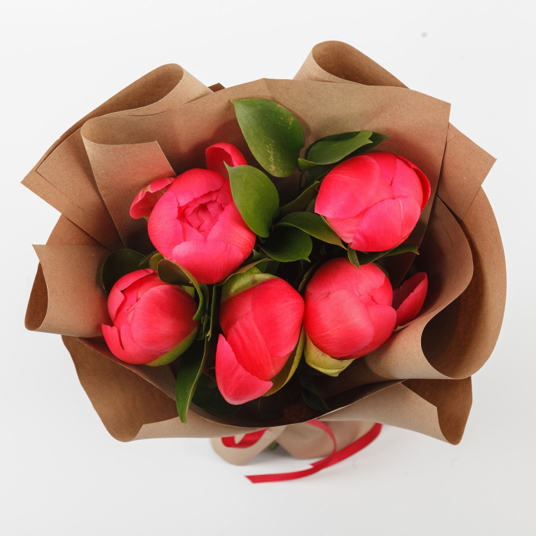 Букет из 5 пионов Шанхай