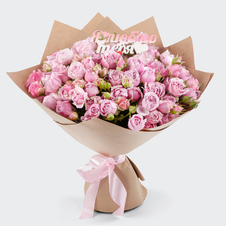 Букет роз Розовая пастель