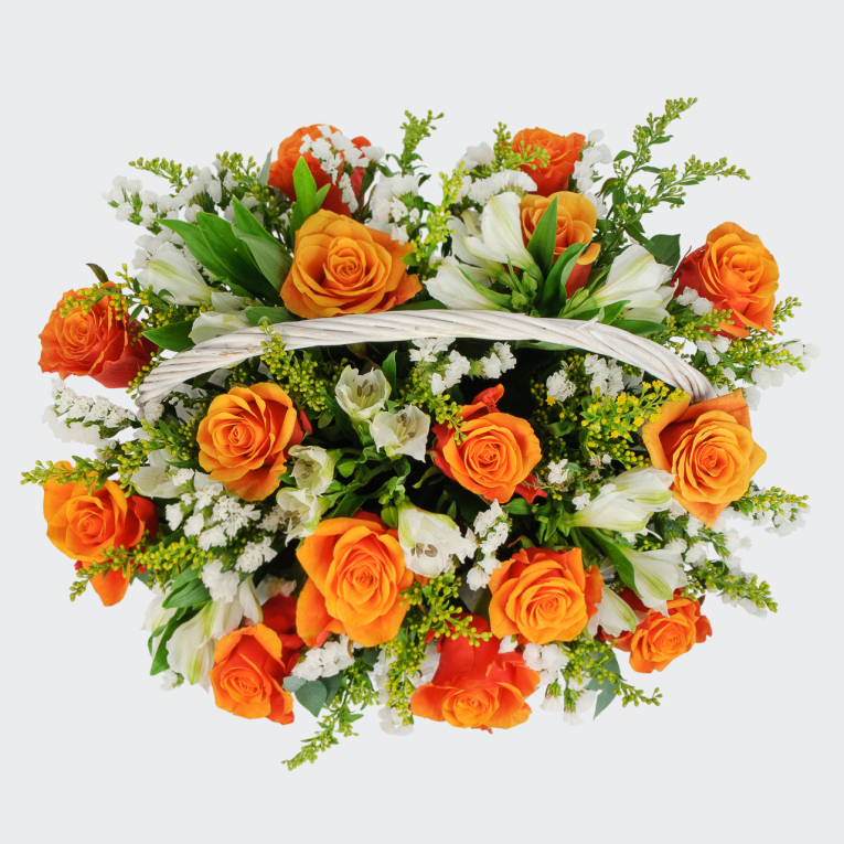 Букет в корзине Рыжие веснушки