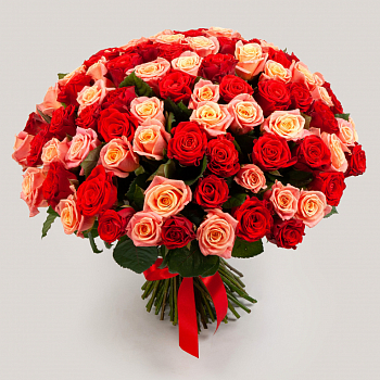 Букет из 101 розы Румянец зари
