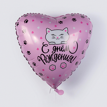 Воздушный шар «С днем рождения!» (кот)