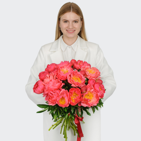 Букет 21 пион В порыве чувств