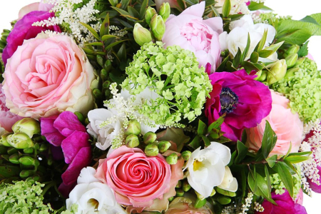 Букет с пионами Школьный вальс